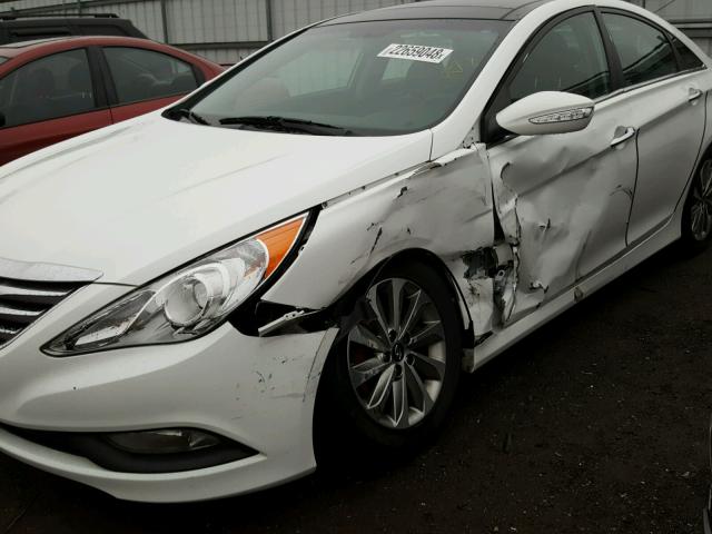 5NPEC4ACXEH929829 - 2014 HYUNDAI SONATA SE WHITE photo 9