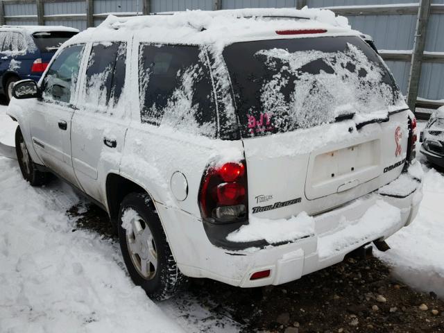 1GNDT13S122187226 - 2002 CHEVROLET TRAILBLAZE WHITE photo 3