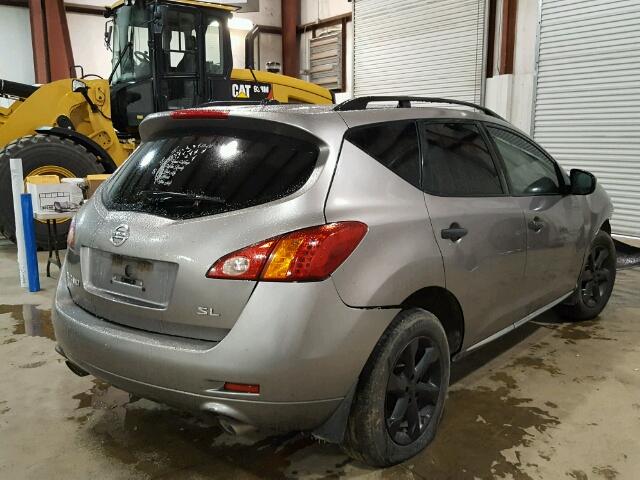 JN8AZ18U19W009814 - 2009 NISSAN MURANO S GRAY photo 4