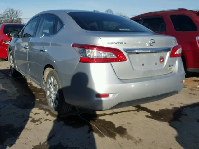 1N4AB7APXDN908540 - 2013 NISSAN SENTRA S SILVER photo 3