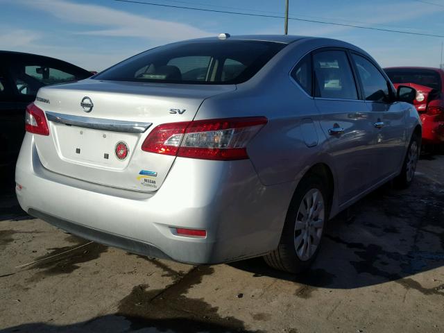 1N4AB7APXDN908540 - 2013 NISSAN SENTRA S SILVER photo 4