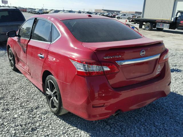 3N1AB7AP1FY296179 - 2015 NISSAN SENTRA S RED photo 3