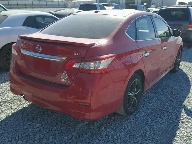 3N1AB7AP1FY296179 - 2015 NISSAN SENTRA S RED photo 4