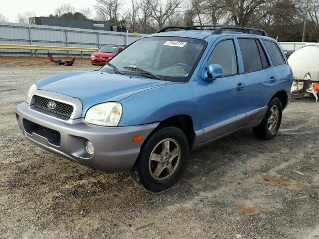 KM8SC73D64U686725 - 2004 HYUNDAI SANTA FE G BLUE photo 2