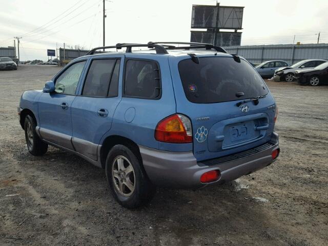 KM8SC73D64U686725 - 2004 HYUNDAI SANTA FE G BLUE photo 3