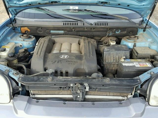 KM8SC73D64U686725 - 2004 HYUNDAI SANTA FE G BLUE photo 7