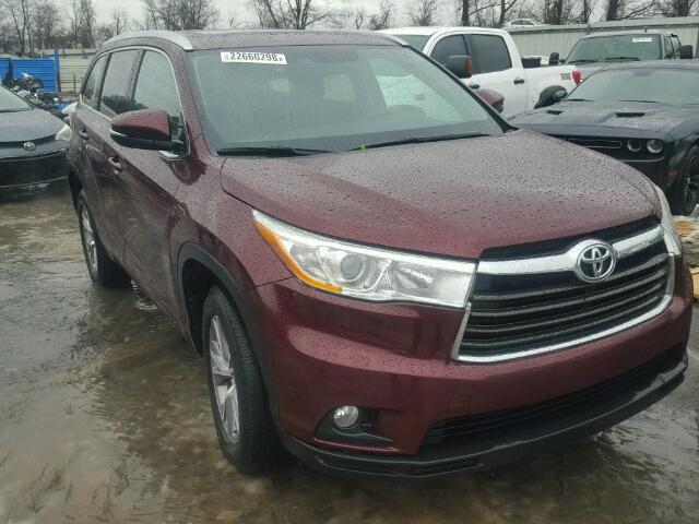 5TDKKRFH8ES029996 - 2014 TOYOTA HIGHLANDER BURGUNDY photo 1