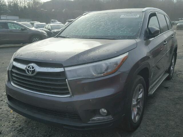 5TDYKRFH4FS041333 - 2015 TOYOTA HIGHLANDER GRAY photo 2