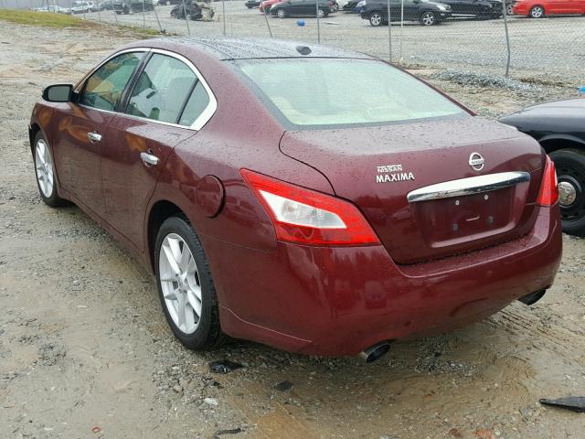 1N4AA51E99C845276 - 2009 NISSAN MAXIMA S MAROON photo 3