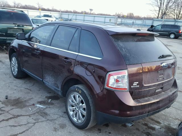 2FMDK3KC6ABA40387 - 2010 FORD EDGE LIMIT BURGUNDY photo 3