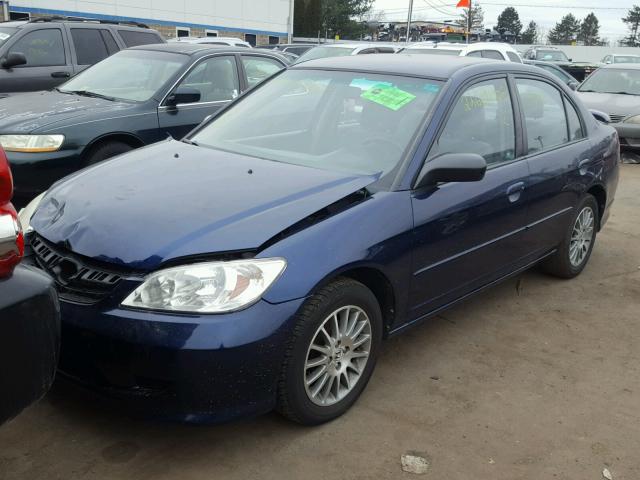 2HGES16565H613396 - 2005 HONDA CIVIC LX BLUE photo 2