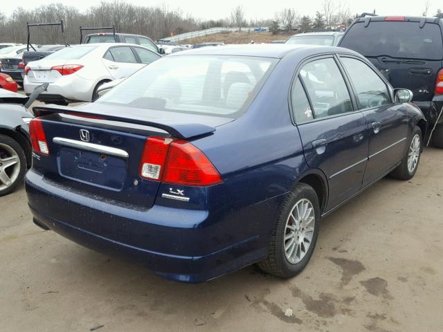 2HGES16565H613396 - 2005 HONDA CIVIC LX BLUE photo 4