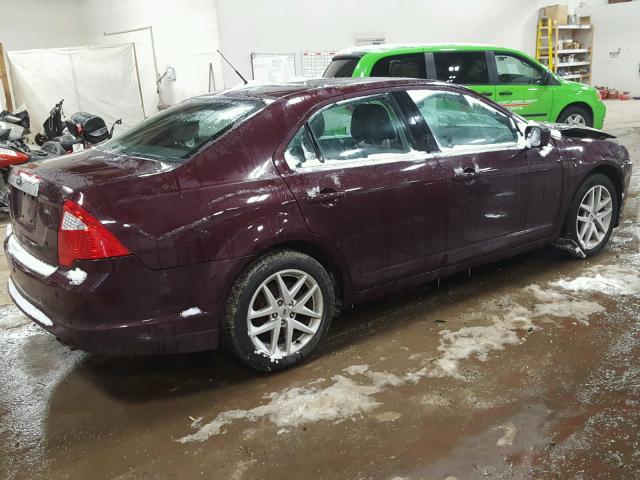 3FAHP0JA0CR256798 - 2012 FORD FUSION SEL MAROON photo 4