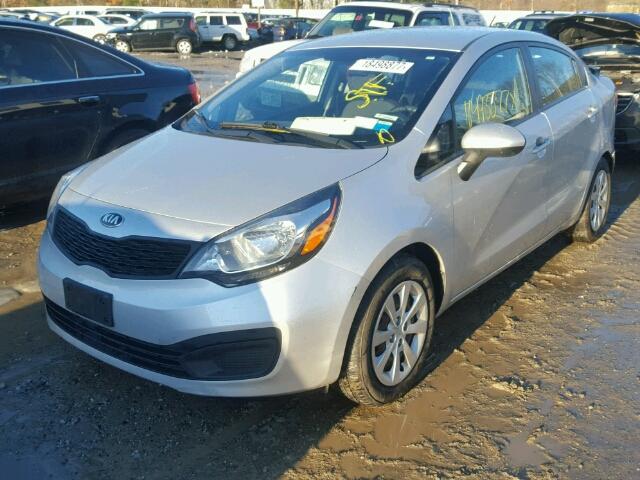 KNADM4A32D6140394 - 2013 KIA RIO LX SILVER photo 2