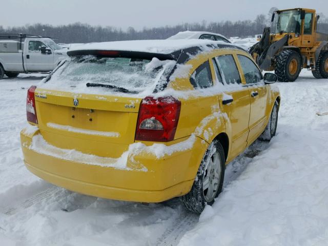 1B3HB48B27D592077 - 2007 DODGE CALIBER SX YELLOW photo 4