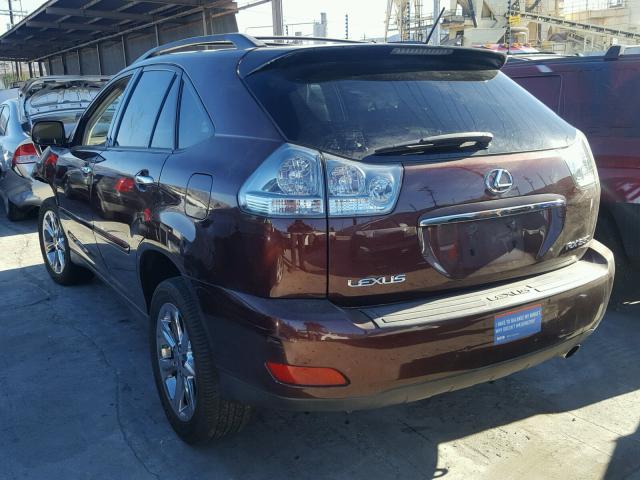 JTJGK31U789851518 - 2008 LEXUS RX 350 BURGUNDY photo 3