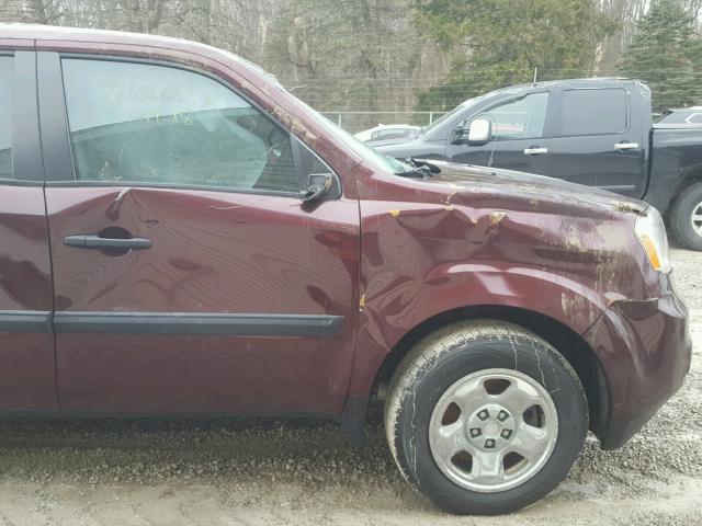 5FNYF4H26DB005449 - 2013 HONDA PILOT LX RED photo 9