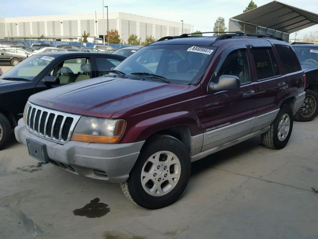 1J4G258S4XC758289 - 1999 JEEP GRAND CHER BURGUNDY photo 2