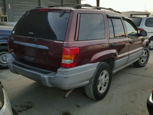 1J4G258S4XC758289 - 1999 JEEP GRAND CHER BURGUNDY photo 4