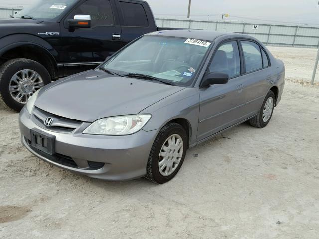 2HGES16514H619931 - 2004 HONDA CIVIC LX GRAY photo 2