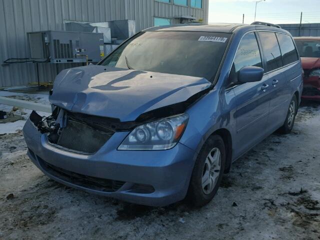 5FNRL38637B512422 - 2007 HONDA ODYSSEY EX BLUE photo 2