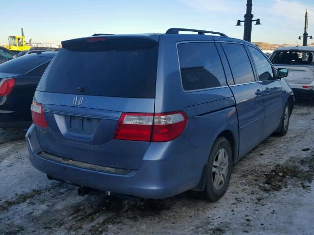 5FNRL38637B512422 - 2007 HONDA ODYSSEY EX BLUE photo 4