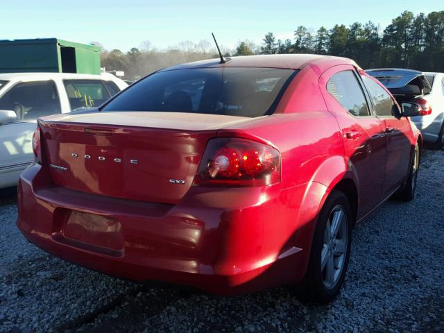 1C3CDZCB2DN680337 - 2013 DODGE AVENGER SX RED photo 4