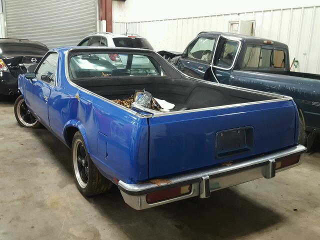 3GCCW80H3FS920285 - 1985 CHEVROLET EL CAMINO BLUE photo 3