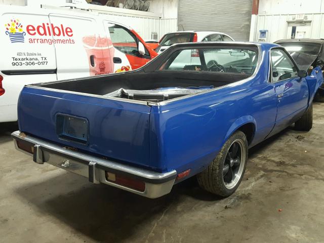 3GCCW80H3FS920285 - 1985 CHEVROLET EL CAMINO BLUE photo 4