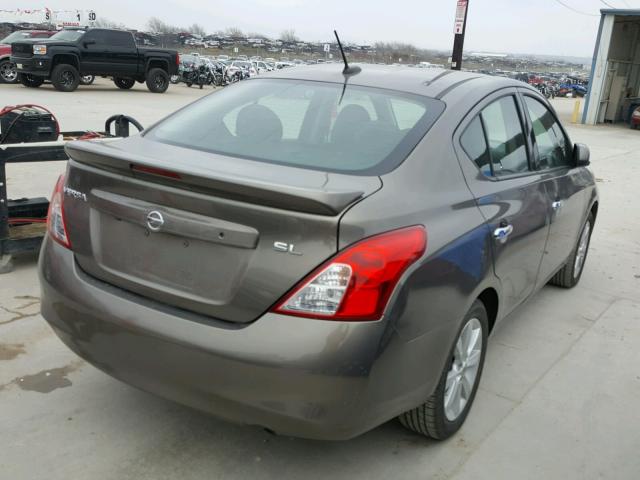 3N1CN7AP6EL867824 - 2014 NISSAN VERSA S BROWN photo 4