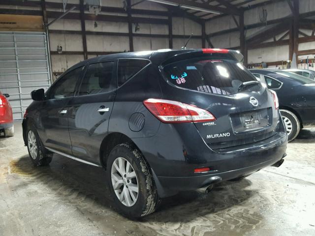 JN8AZ1MW3CW227865 - 2012 NISSAN MURANO S BLACK photo 3