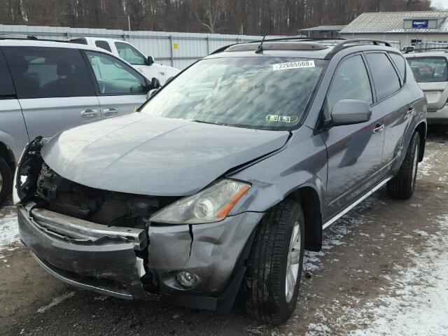 JN8AZ08WX6W513284 - 2006 NISSAN MURANO SL GRAY photo 2