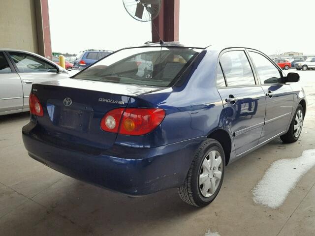 JTDBR38EX30013262 - 2003 TOYOTA COROLLA CE BLUE photo 4