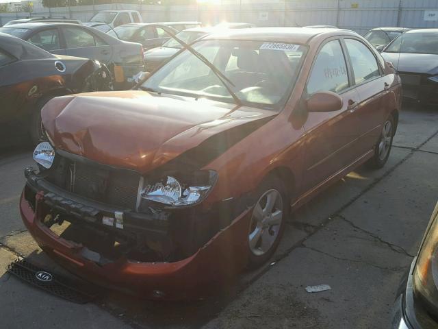 KNAFE121185020258 - 2008 KIA SPECTRA EX ORANGE photo 2