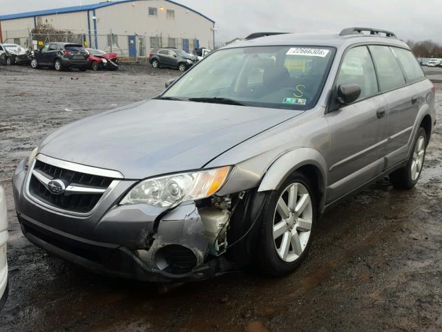 4S4BP60C797340165 - 2009 SUBARU OUTBACK GRAY photo 2