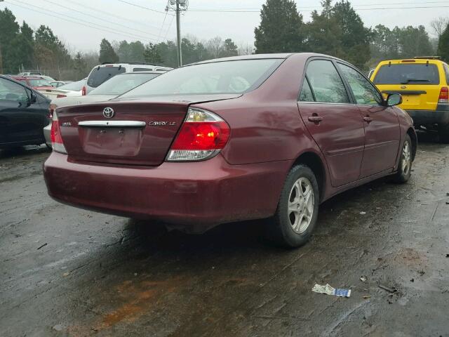 4T1BE32K45U076486 - 2005 TOYOTA CAMRY LE BURGUNDY photo 4