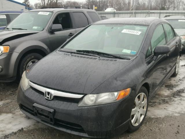 2HGFA15568H331515 - 2008 HONDA CIVIC LX BLACK photo 2