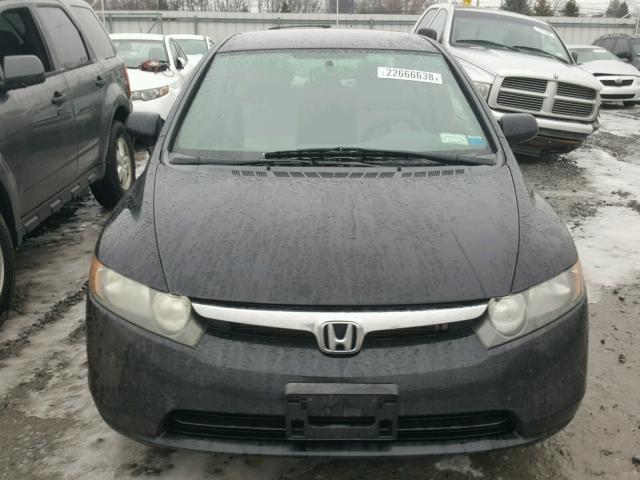 2HGFA15568H331515 - 2008 HONDA CIVIC LX BLACK photo 9