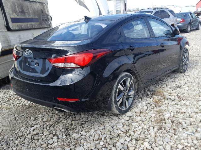 KMHDH4AH2GU483916 - 2016 HYUNDAI ELANTRA SE BLACK photo 4