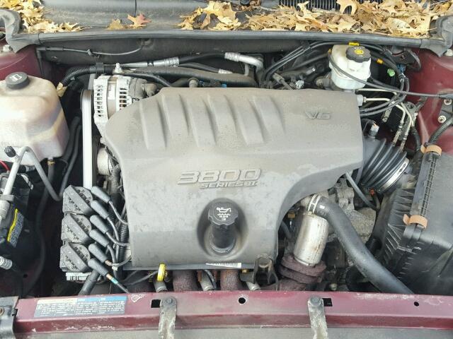 1G4HP54K45U129099 - 2005 BUICK LESABRE CU BURGUNDY photo 7