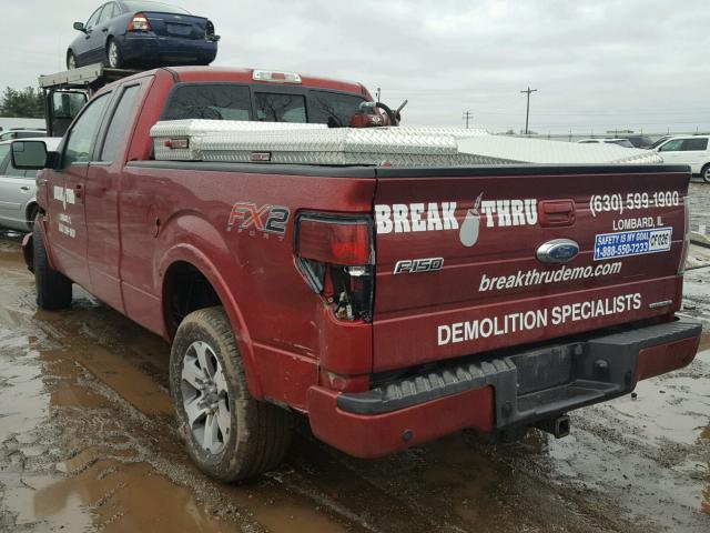 1FTFX1CF5DFB23954 - 2013 FORD F150 SUPER RED photo 3