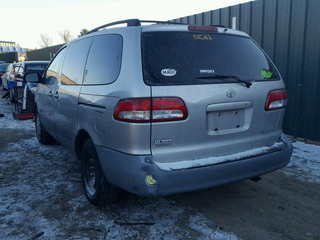 4T3ZF19C82U480263 - 2002 TOYOTA SIENNA CE GRAY photo 3