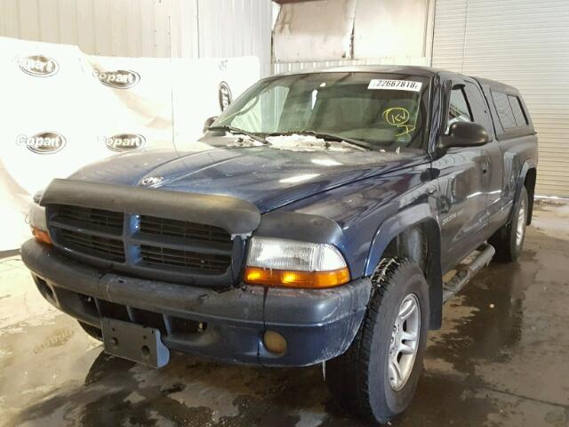 1B7GG32N02S614252 - 2002 DODGE DAKOTA SPO BLUE photo 2