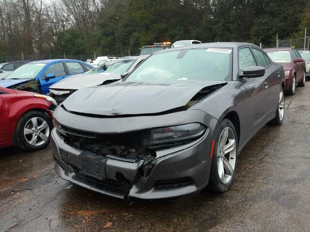 2C3CDXHG3FH717920 - 2015 DODGE CHARGER SX CHARCOAL photo 2