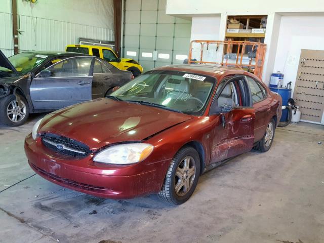 1FAFP56S5YG128416 - 2000 FORD TAURUS SEL RED photo 2