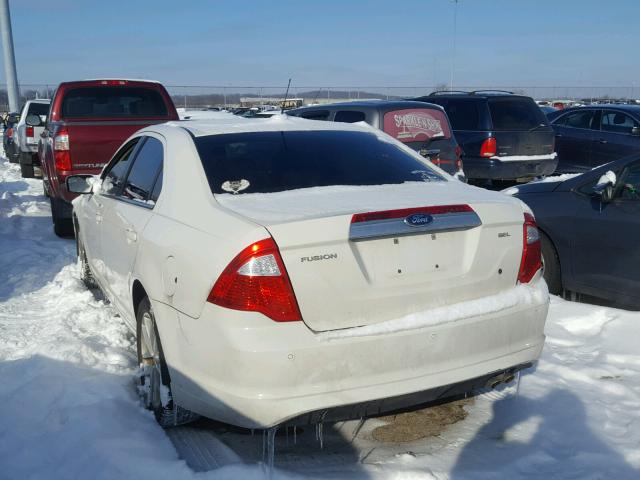 3FAHP0JA9CR233133 - 2012 FORD FUSION SEL WHITE photo 3