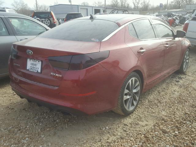 5XXGR4A60FG373027 - 2015 KIA OPTIMA SX RED photo 4