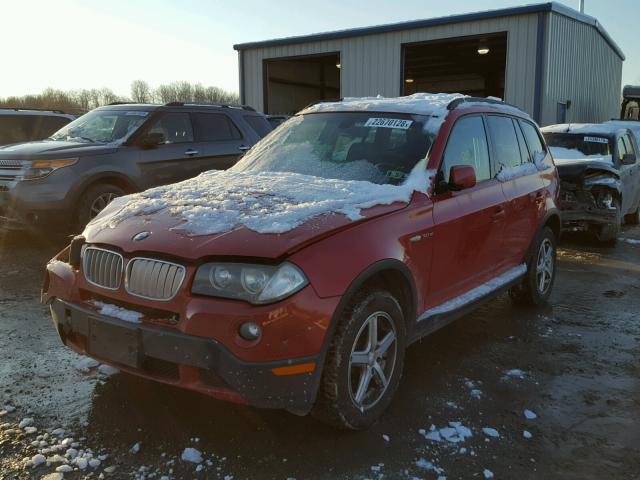 WBXPC93438WJ08844 - 2008 BMW X3 3.0SI RED photo 2