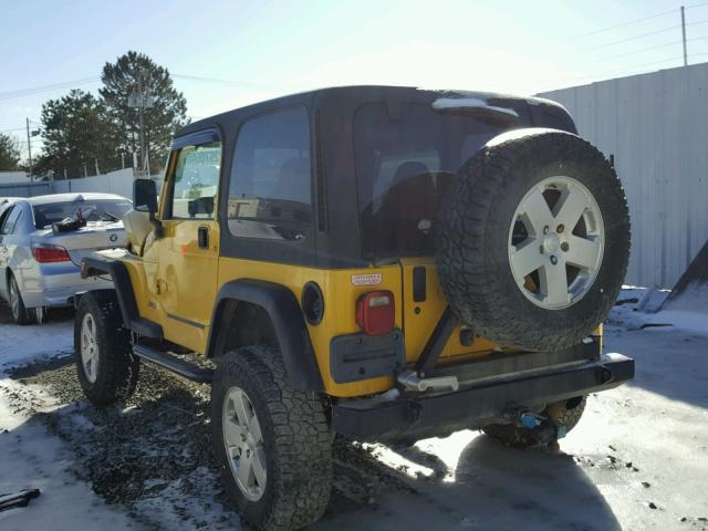 1J4FA49S0YP705736 - 2000 JEEP WRANGLER / YELLOW photo 3