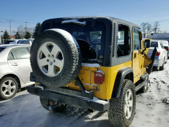 1J4FA49S0YP705736 - 2000 JEEP WRANGLER / YELLOW photo 4